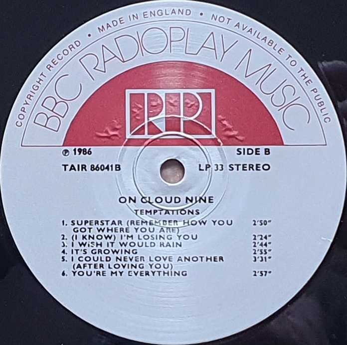 TAIR 86041 On cloud nine The Temptations from the BBC records and Tapes library Label
